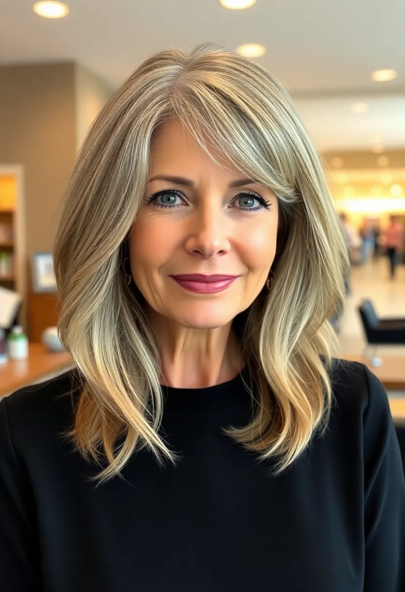 Unique Side-Part Lob with Bangs