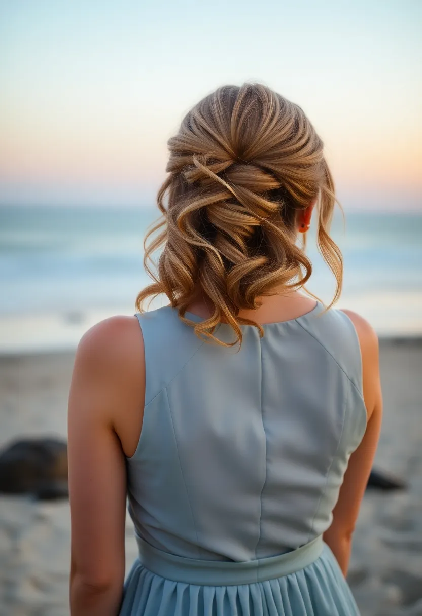 Boho Chic Half-Updo with Loose Waves