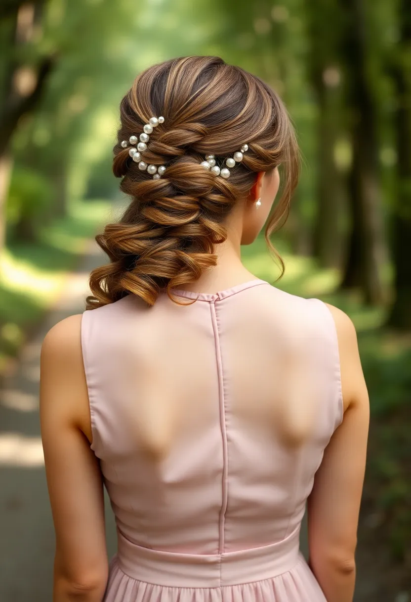 Half-Updo with Pearl Accents