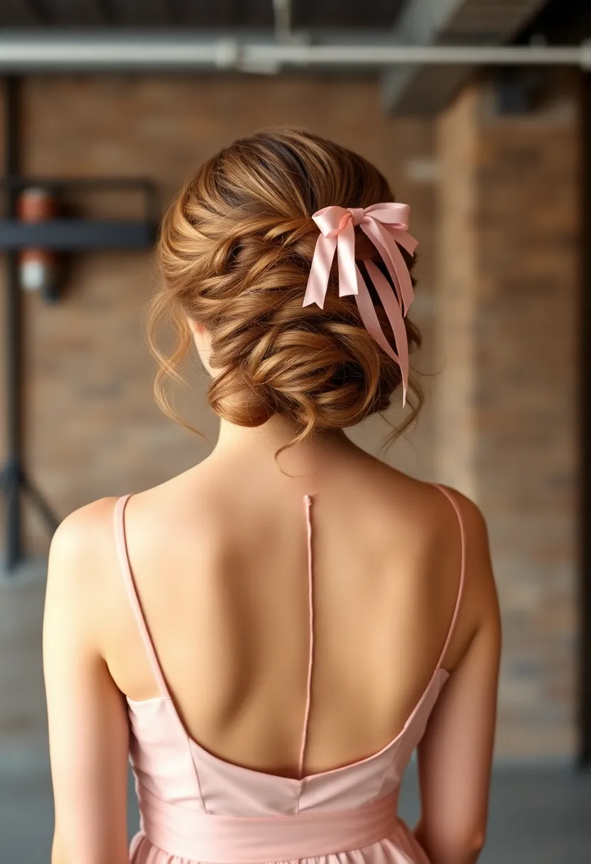 Half-Updo with Ribbon Accents