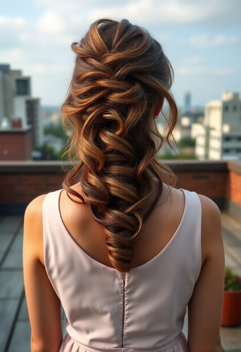 Messy Half-Updo with Textured Waves