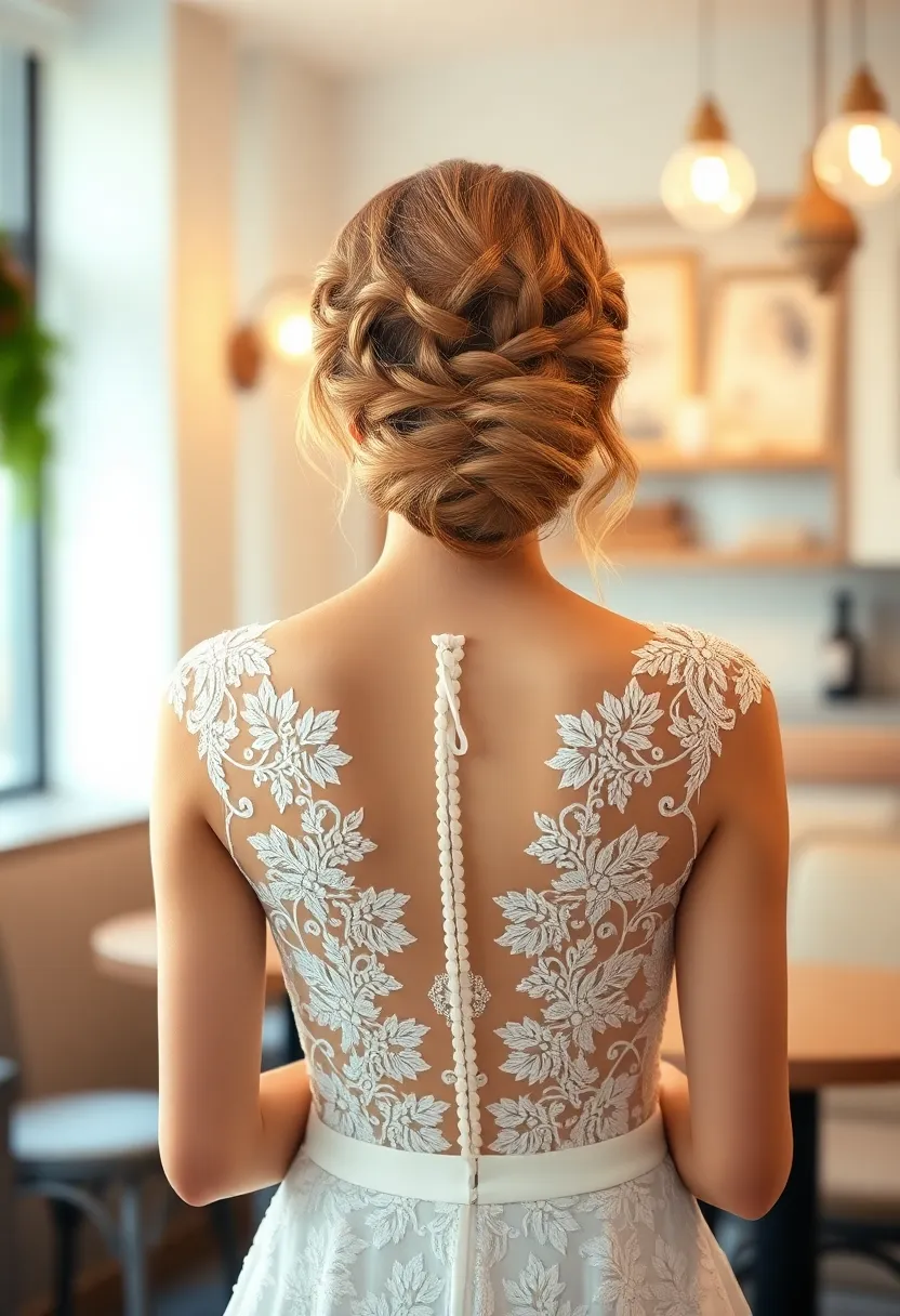 Romantic Half-Updo with Braided Crown