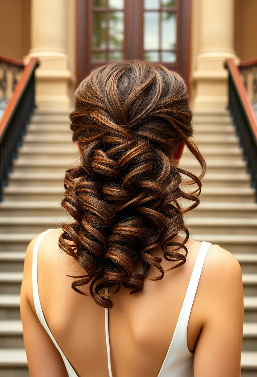 Messy Bun with Curly Tendrils