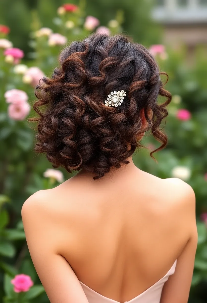 Curly Half Up with a Barrette