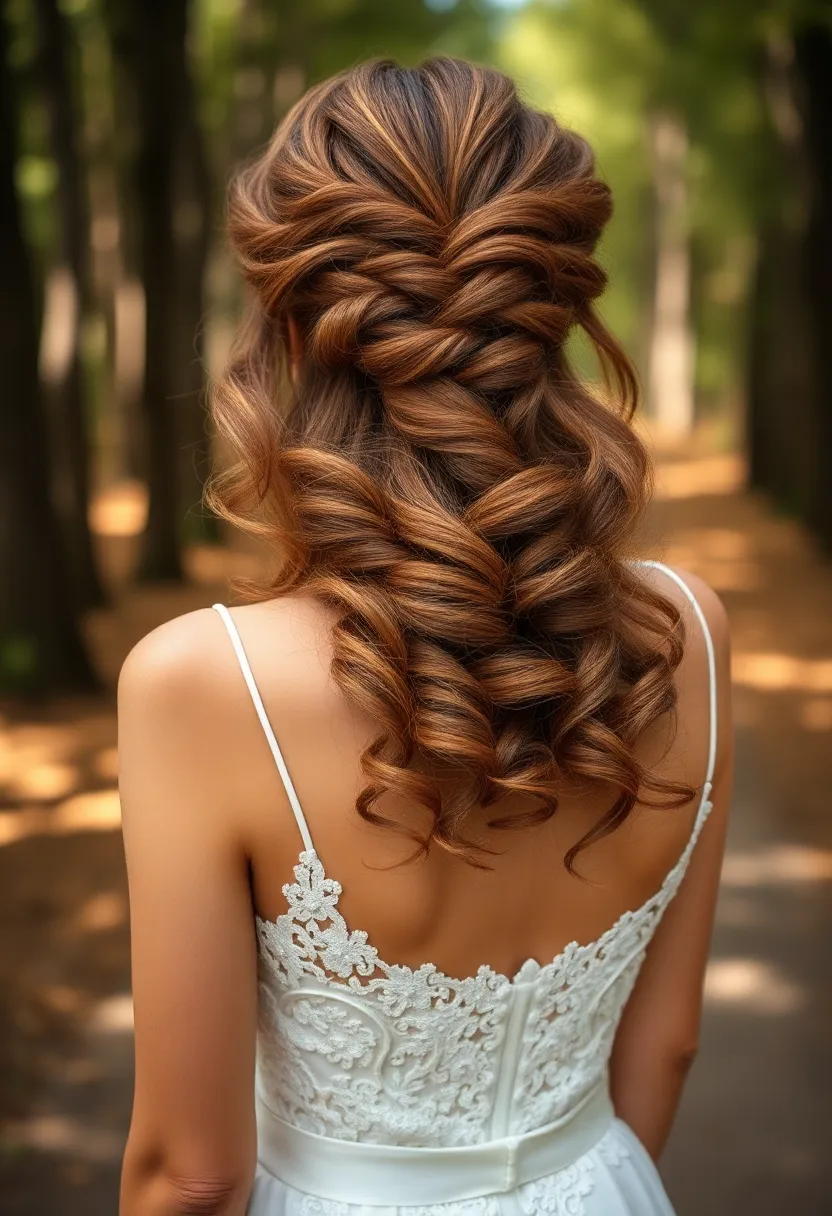 Elegant Curly Half Updo