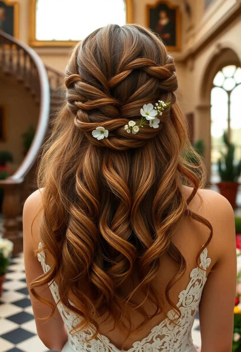 Braided Crown with Loose Curls