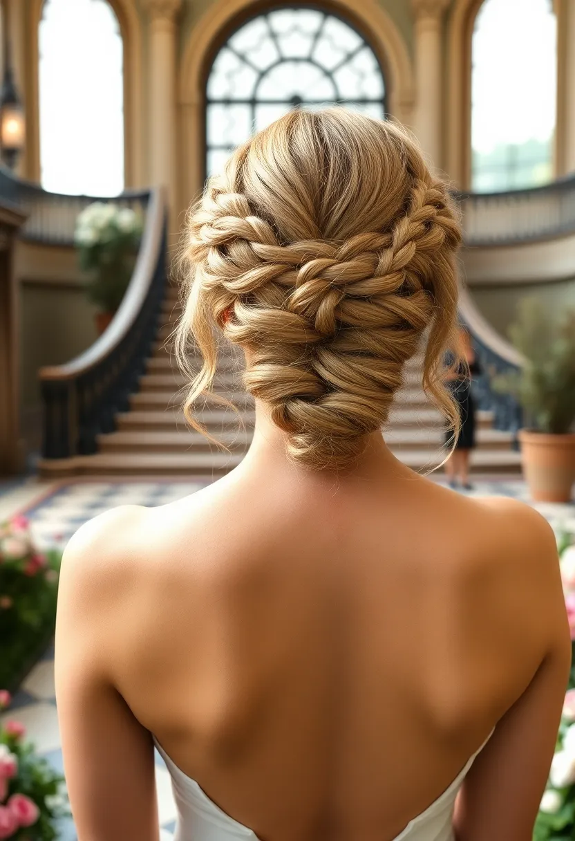 Braided Updo with Loose Curls