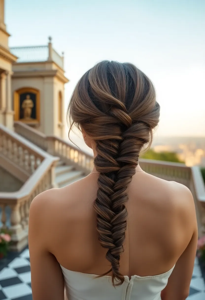 Low Braided Ponytail with Twists