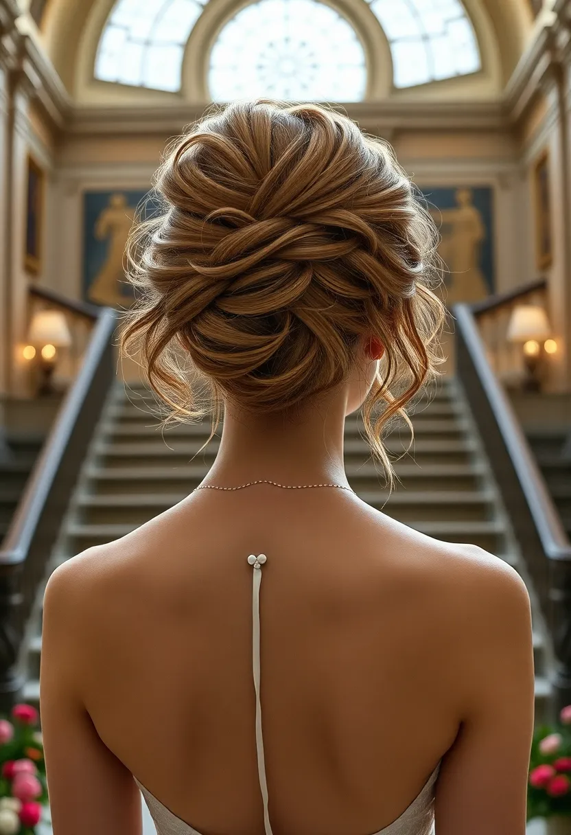 Romantic Updo with Loose Tendrils