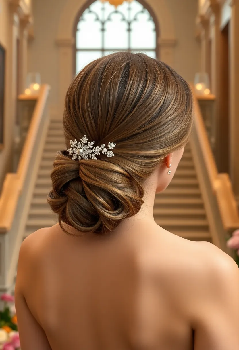 Sleek Low Bun with Hair Jewelry