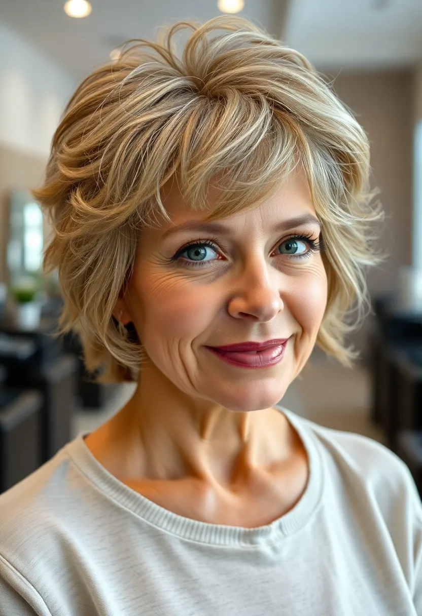 Layered Pixie with Bangs and Soft Curls