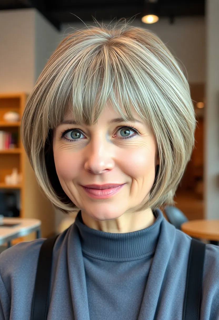 Modern Bowl Cut with Bangs