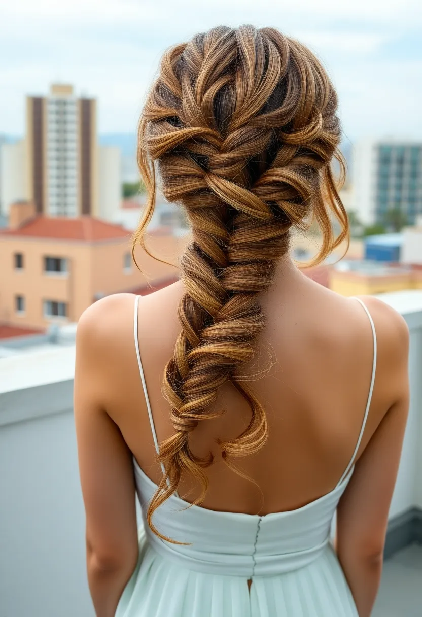 Asymmetric Rope Braid Half Up