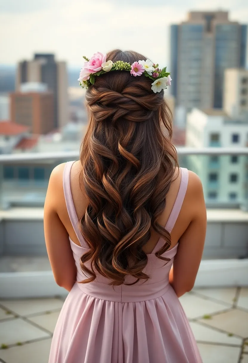 Half Up Floral Crown