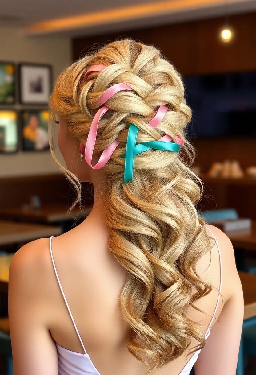 Romantic Ribbon Weave Half Up