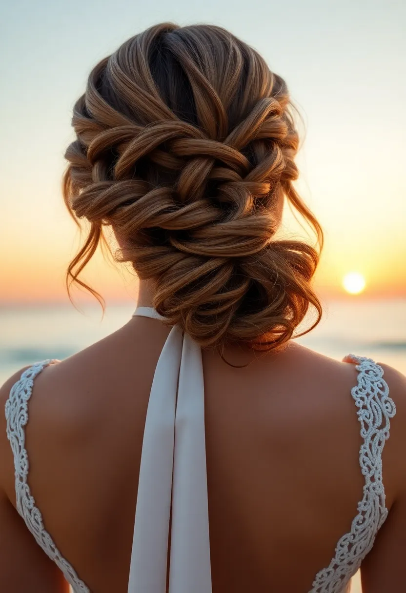 Braided Updo with Loose Curls