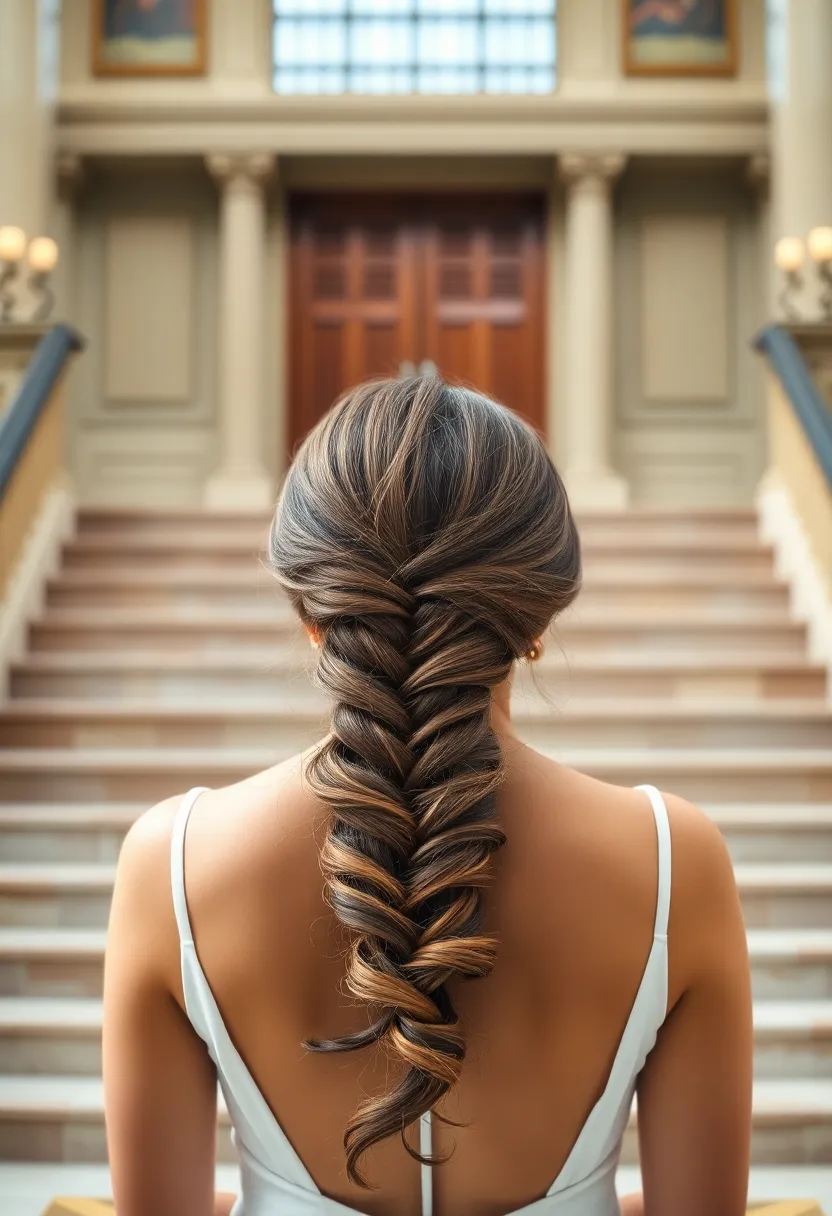 Low Braided Ponytail with Twists