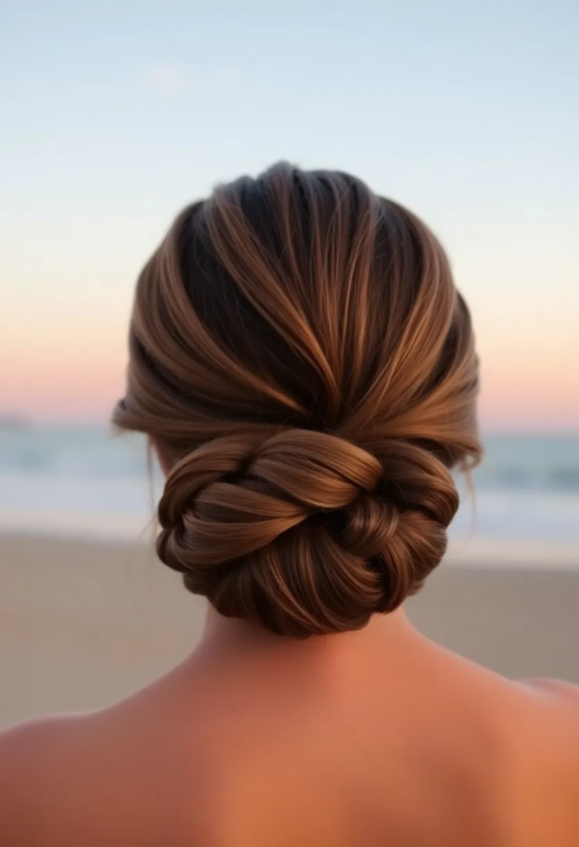 Low Twisted Bun with Pearl Accents