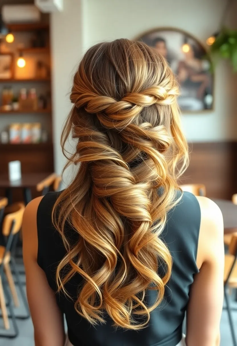 Twisted Half-Up Style with Braids